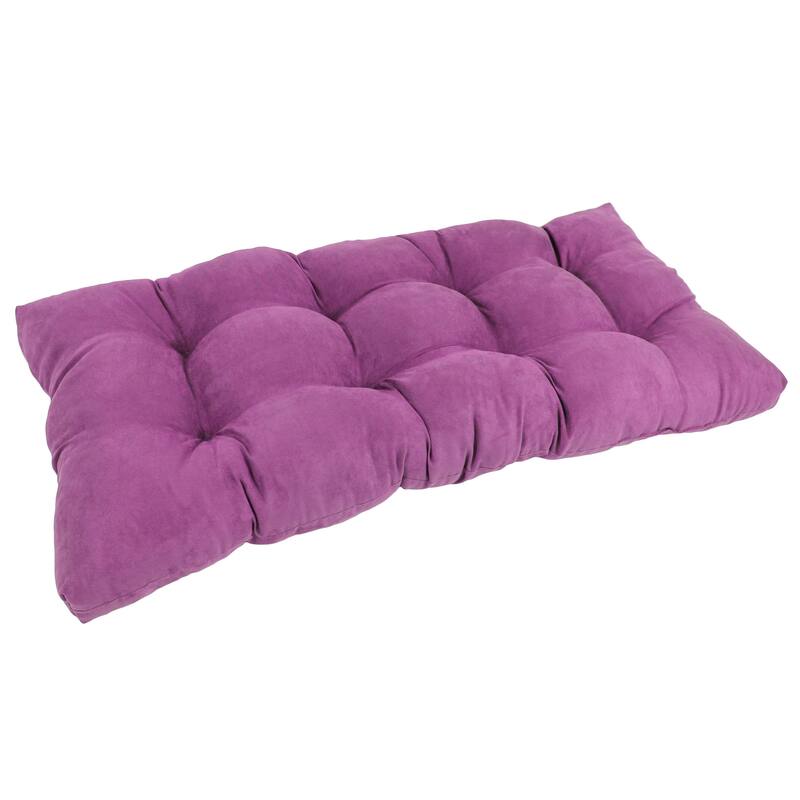 Solid Microsuede Tufted Indoor Bench Cushion (Multiple widths from 42 to 60 inch) - 42" wide - Ultra Violet
