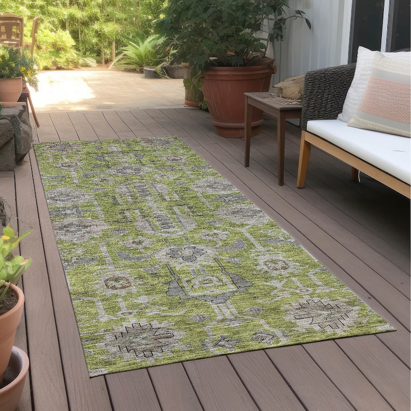 Machine Washable Indoor/ Outdoor Chantille Traditional Boho Rug