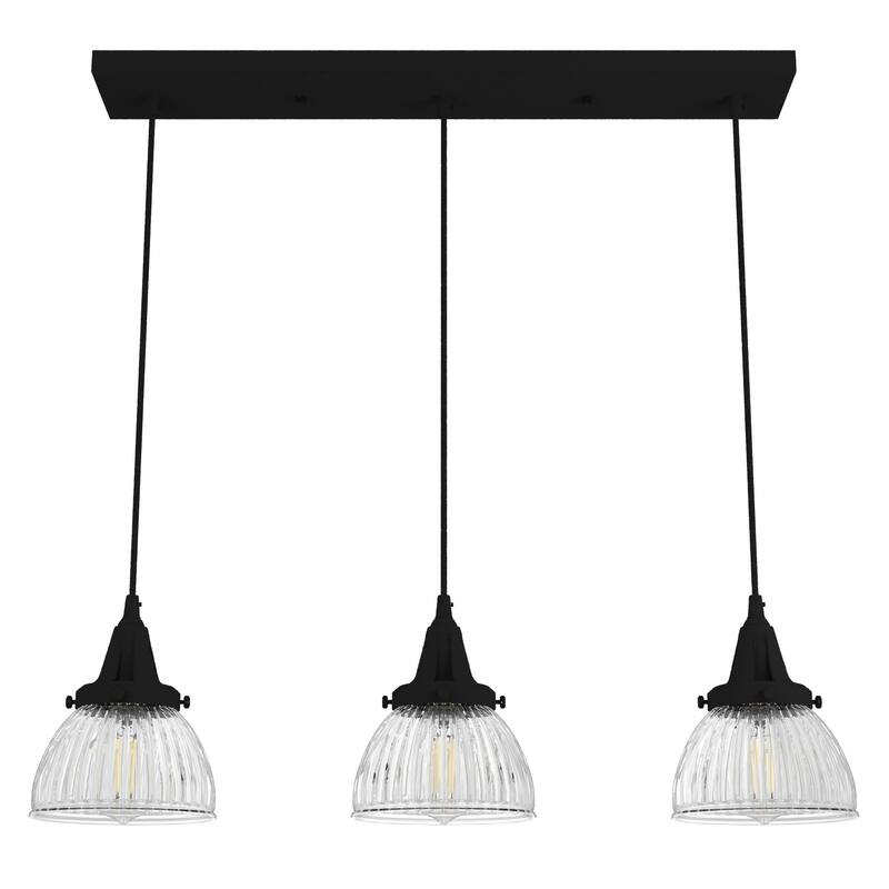 Hunter Cypress Grove 3-Light Linear Cluster Pendant - Kitchen Island, Dining Room - Industrial, Transitional, Modern