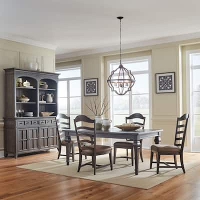 Paradise Valley Saddle Brown Rectangular Table Set