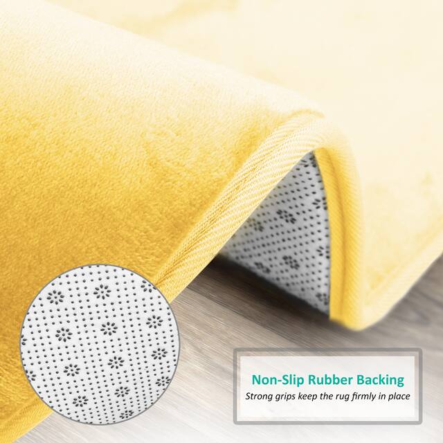 Clara Clark Ultra Soft Plush Bathroom Rug - Non-Slip, Velvet, Memory Foam Bath Mat - Set of 2