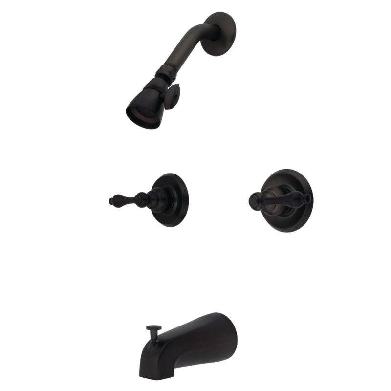 Kingston Brass Knight Double-Handle Tub and Shower Faucet - Bronze