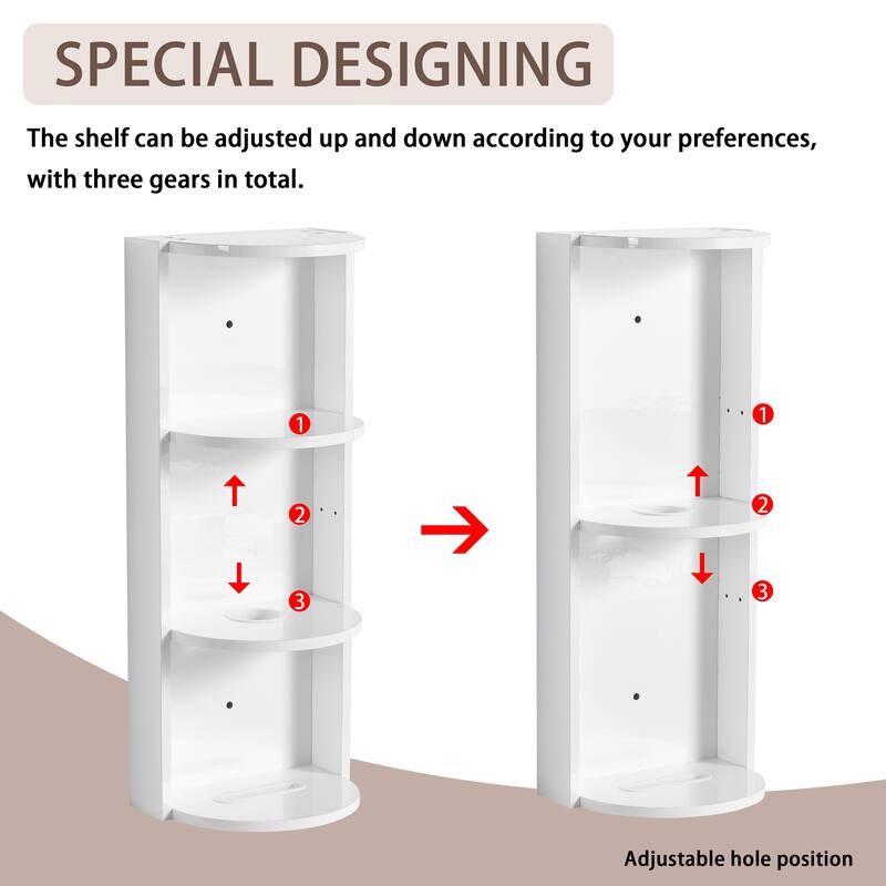 12" Bathroom Wall-Mounted Storage Rack