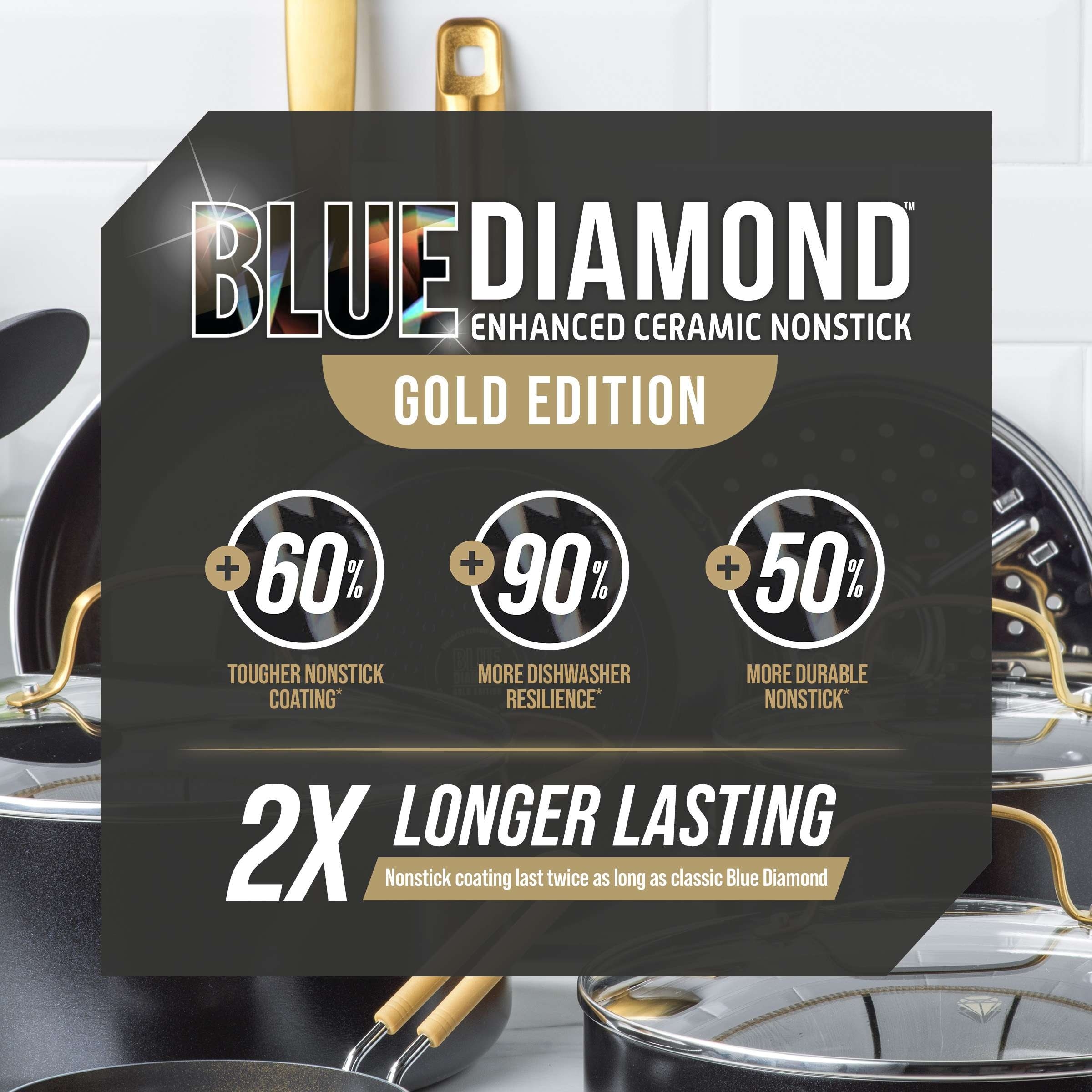 Blue Diamond Healthy Ceramic Nonstick Fry Pan - Gold - 10 in