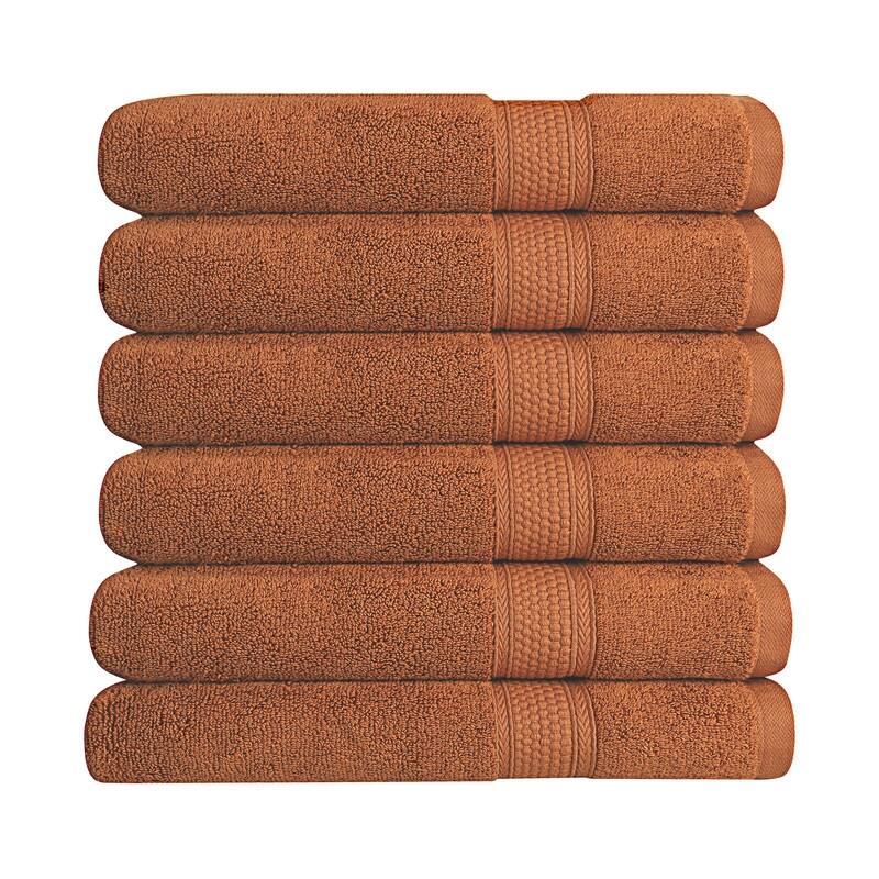 A1HC Hand Towel 6 Piece Set, 500 GSM Duet Technology 100% Ring Spun Cotton, Ultra Soft, Quick Dry, (16"x28")