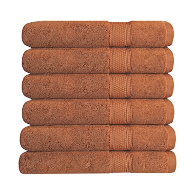 A1HC Hand Towel 6 Piece Set, 500 GSM Duet Technology 100% Ring Spun Cotton, Ultra Soft, Quick Dry, (16"x28")