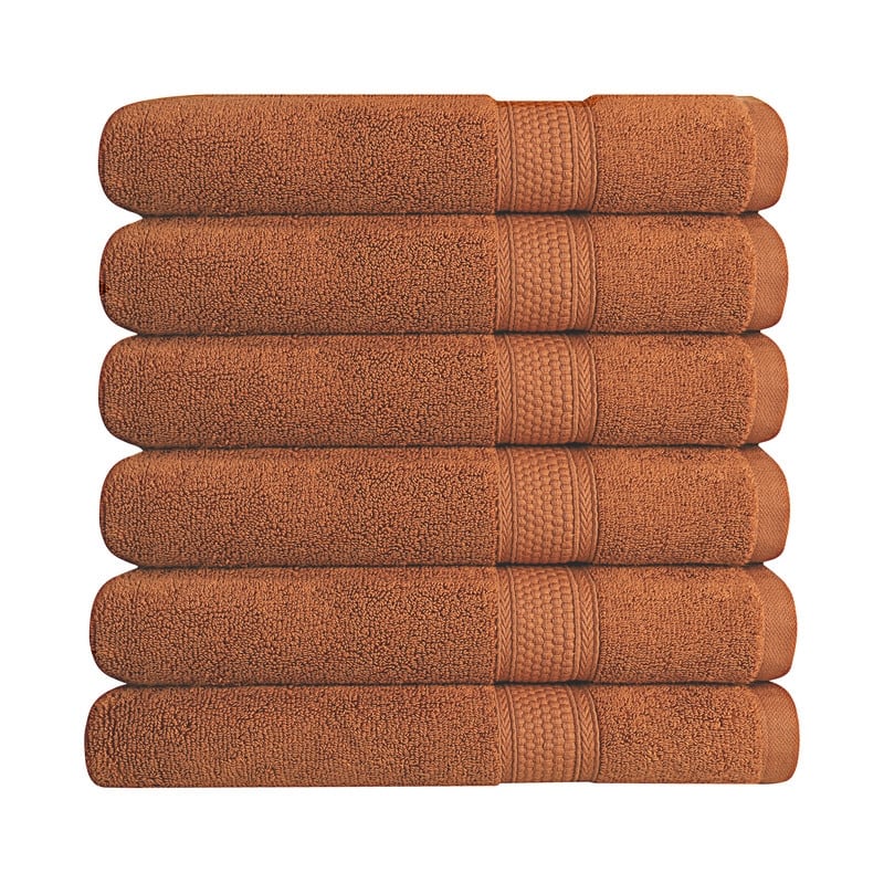 A1HC Hand Towel 6 Piece Set, 500 GSM Duet Technology 100% Ring Spun Cotton, Ultra Soft, Quick Dry, (16"x28")