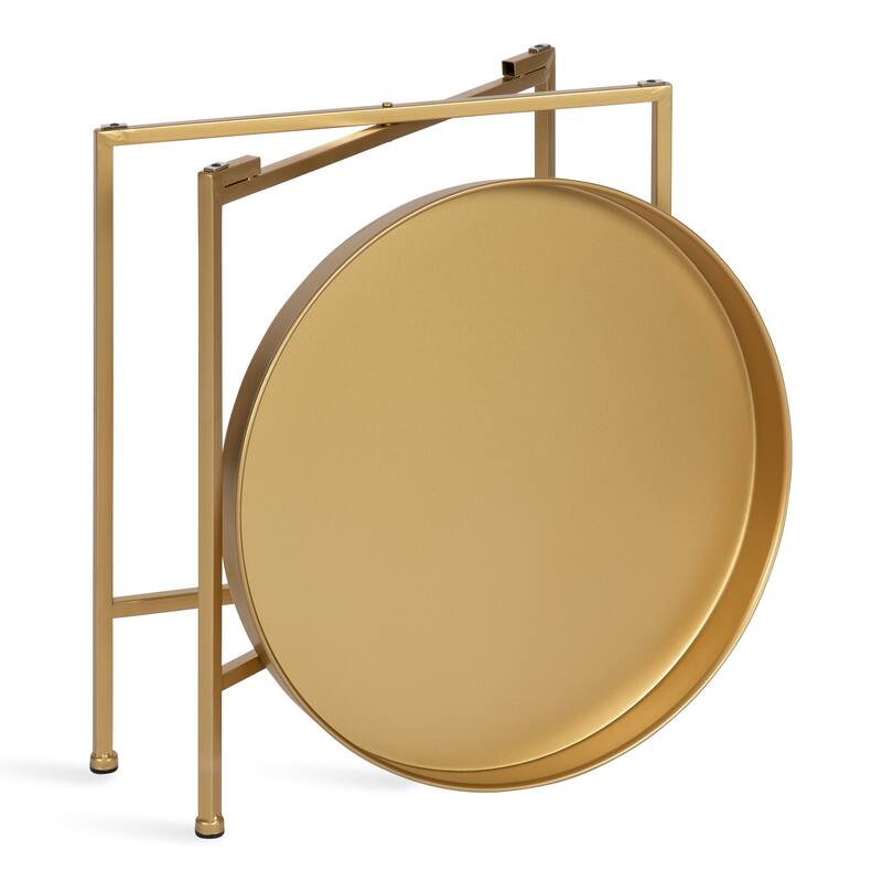 Kate and Laurel Celia Round Metal Side Table - 18.25x18.25x22