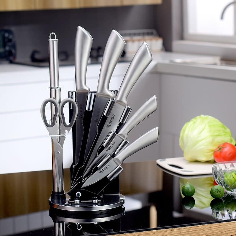 Velaze Aperol 8 pcs Knife Block Set with Storage