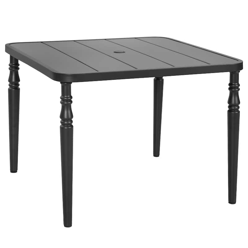 5-Piece Ergonomic Patio Outdoor Metal Dining Set with Umbrella Hole