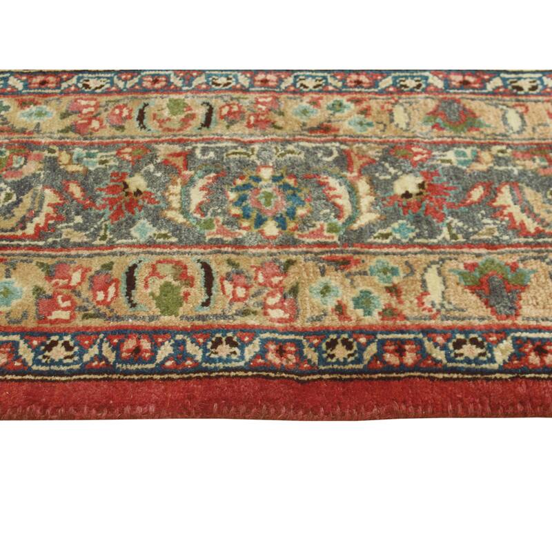 Fine Vintage Distressed Amy Rust/Blue Rug - 6'5" x 9'5"