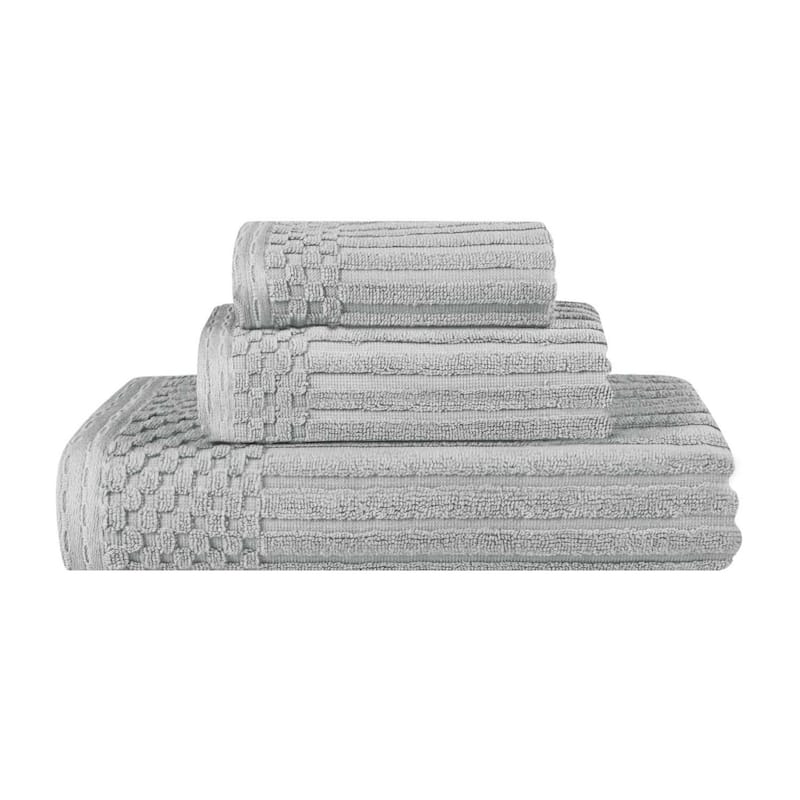 Superior Soho Ribbed Cotton 3-Piece Assorted Towel Set