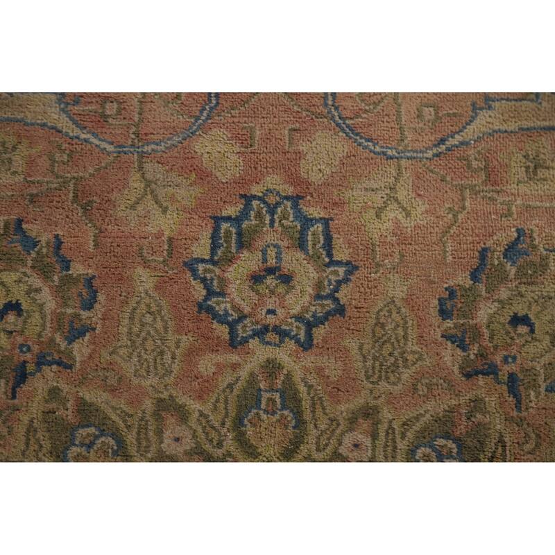 Hand Knotted Oriental 100% Wool Carpet Traditional Floral Pink Kashmar Area Rug - 12' 6'' X 9' 9''