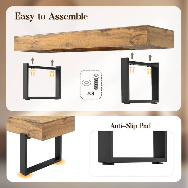Rossetta 59" Sleek Modern Industrial Design Versatile Multi-Scenario Use Indoor Bench