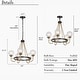 preview thumbnail 5 of 11, Modern 5-Light Black Gold Wagon Wheel Chandelier Glass Pendant Light for Dining Room - 22" D x 21.5" H
