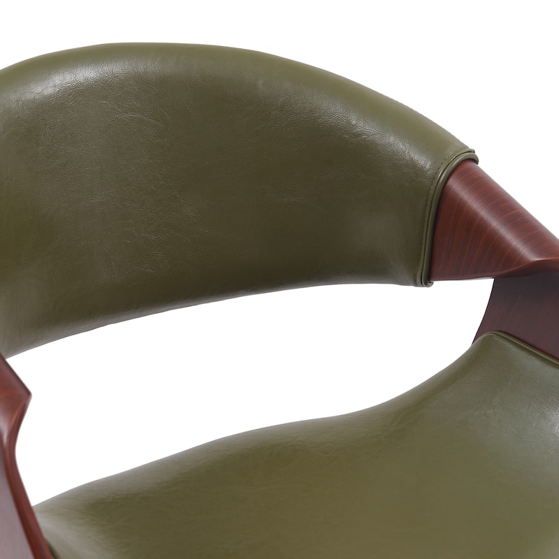 Porthos Home Drew Faux Leather Mid Century Dining Chair with Wooden Legs