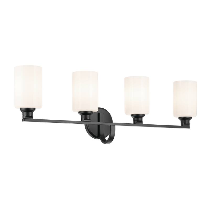 Kichler Lighting Gioe 32.25" 4-Light Vanity Light with Opal Glass in Black