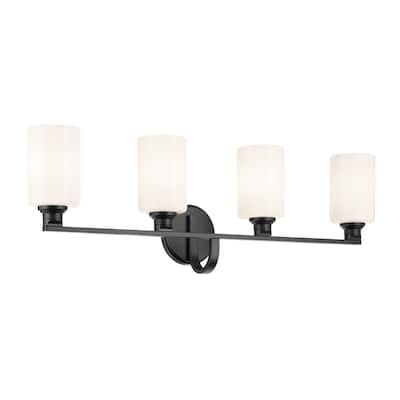 Kichler Lighting Gioe 32.25" 4-Light Vanity Light with Opal Glass in Black