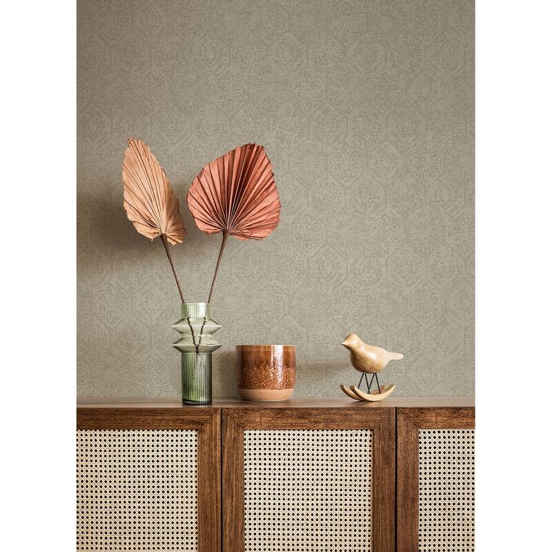 Advantage Edsel Grey Geometric Wallpaper - 20.9in x 396in x 0.025in - 20.9in x 396in x 0.025in