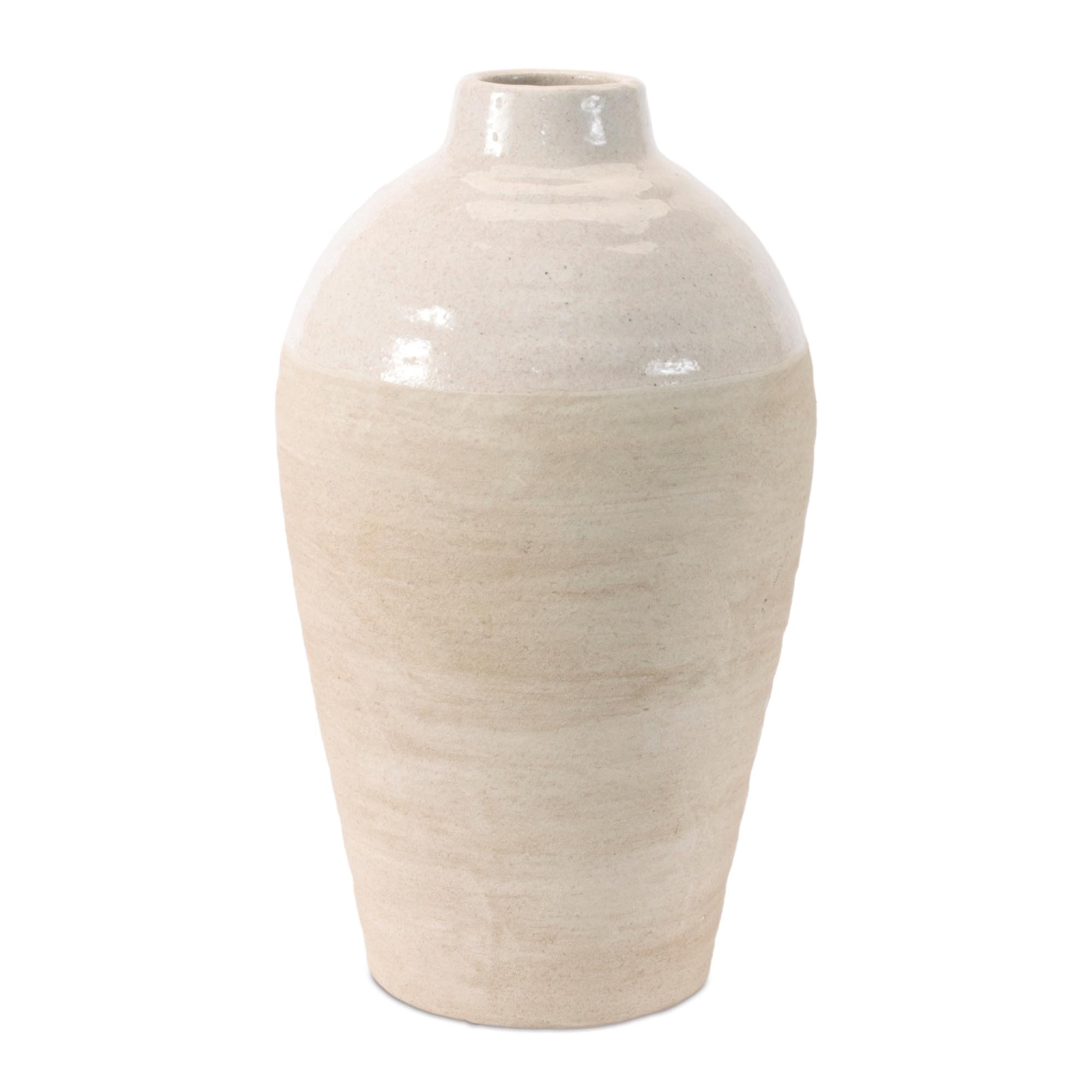 Two-Tone Stoneware Vase 15.5"H