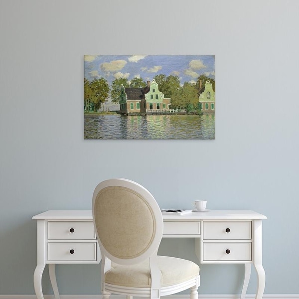Easy Art Prints Claude Monet's 'The House on the River Zaan in Zaandam' Premium Canvas Art