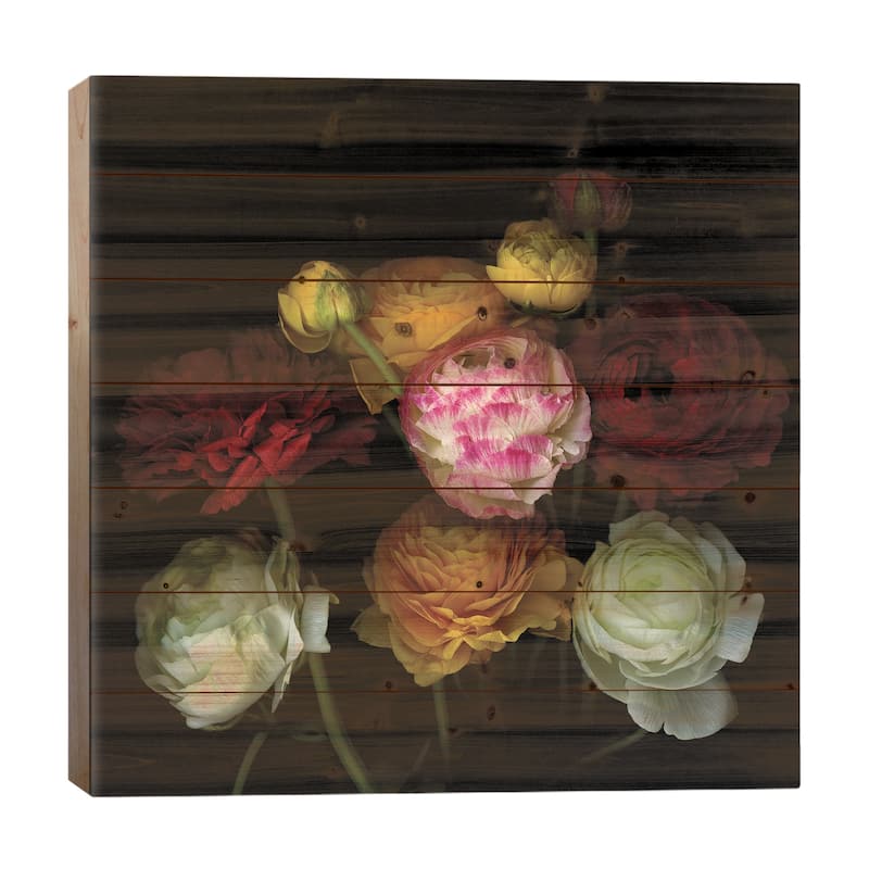 Ranunculus XXXV Print On Wood by Magda Indigo - Multi-Color - 26x26x1.5