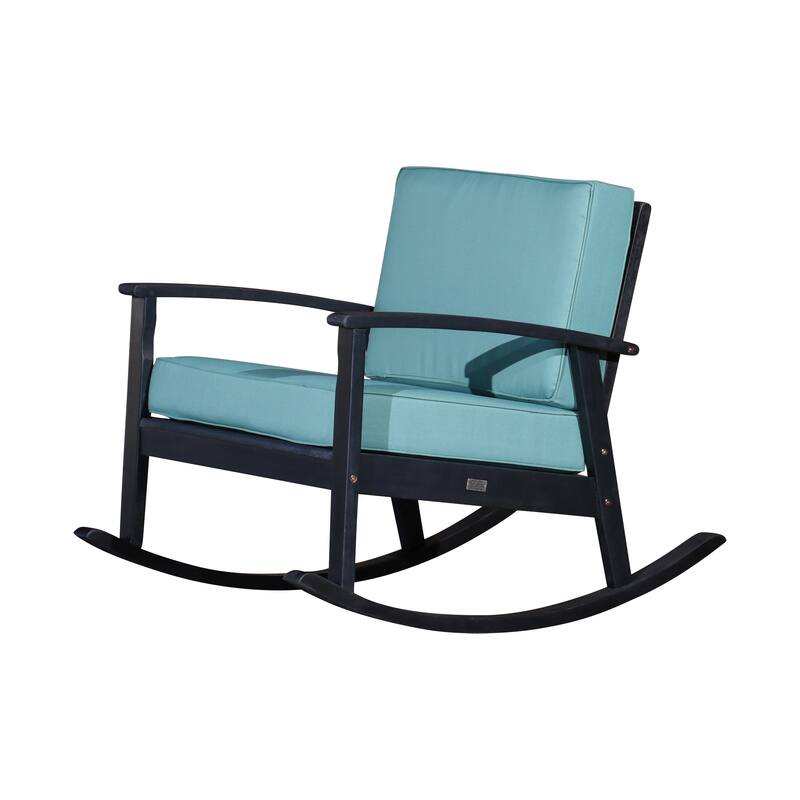 DTY Outdoor Living Longs Peak Eucalyptus Rocking Chair with Cushions