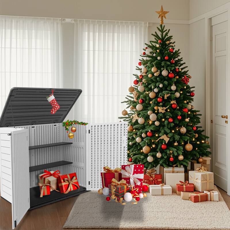 45-880 Gal. Outdoor Resin Deck Box Storage Shed for Garden,Patios,Backyards,Tools