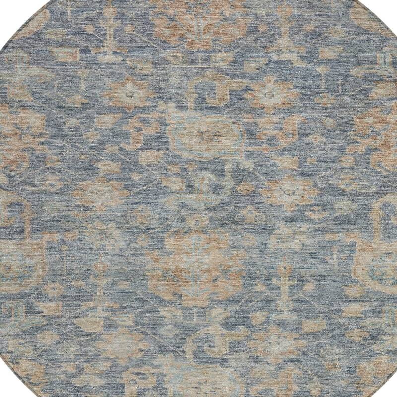 HomeRoots Damask Traditional Rectangle Outdoor Rug