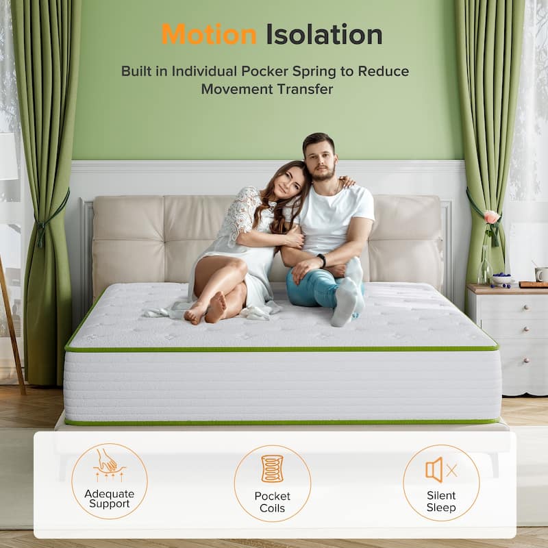 SweDrea Medium Pillow Top 10 in.Motion Isolation Mattress with CertiPUR-US, SGS and OEKO-TEX