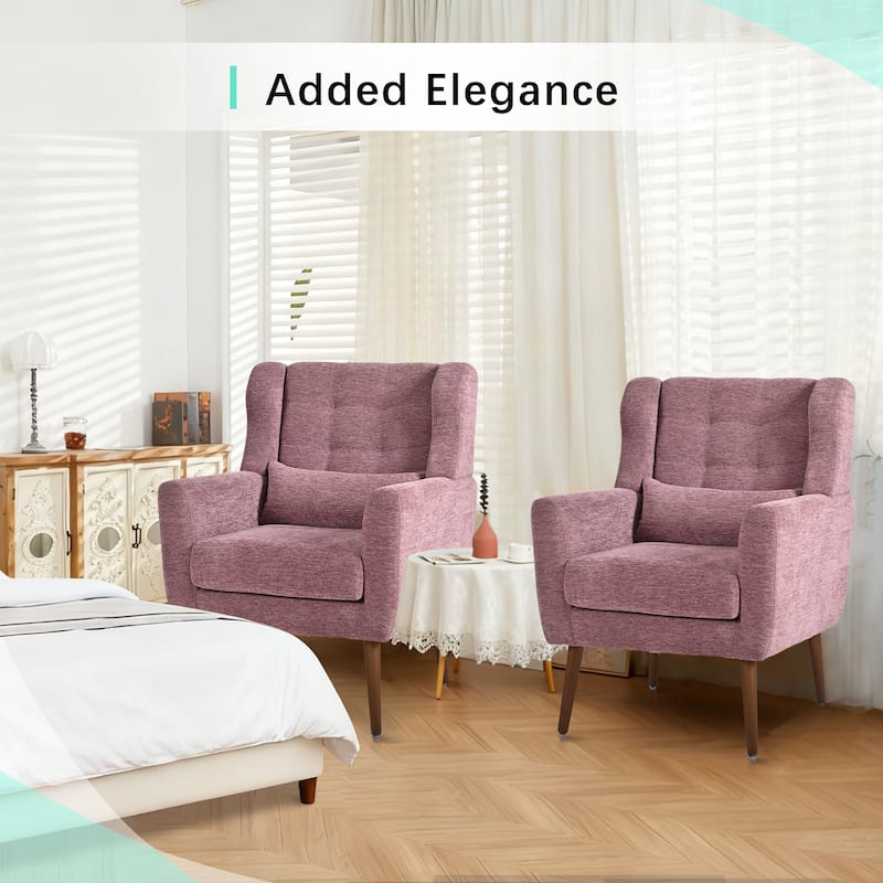 Reception Chair Purple Side Chair Padded Chair Office Chair Lobby Chair with Wood Legs, Corner Chair Leisure Chair