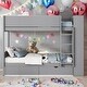 preview thumbnail 11 of 16, Twin over Twin Multi-function Bunk Bed With 2 Drawers And Multi-layer Cabinet,Solid Construction