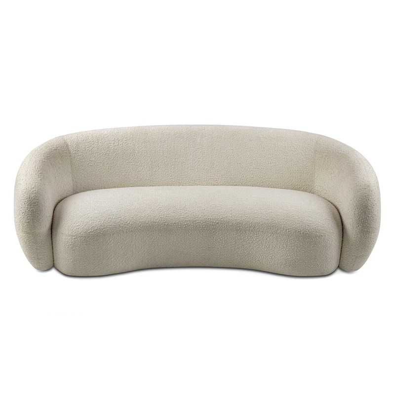 WYNDENHALL Cara 89 inch Wide Contemporary Sofa in Vanilla Cream Boucle Performance Fabric - 88.5" W x 39.25" D x 28.75" H