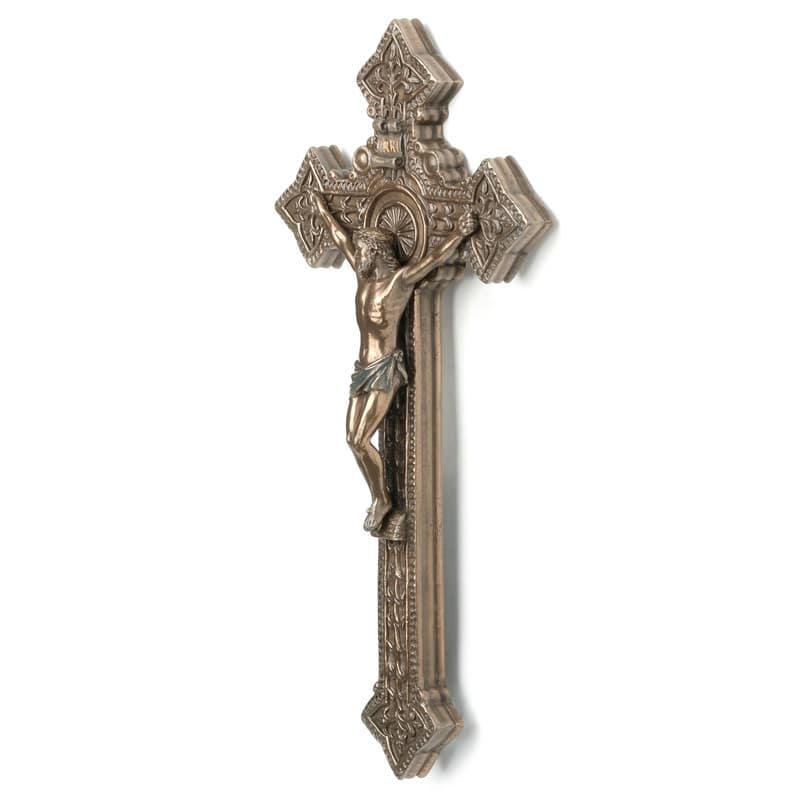 9.06 inches Width Cold Cast Bronze Religion - Crucifixion(Mbz+Color) Bronze Finish Figurine