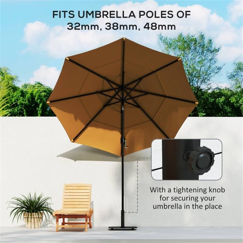 Heavy Duty Metal Umbrella Base for Outdoor Patio Garden Deck Poolside Fits Up to 8.2 Foot Umbrellas Black