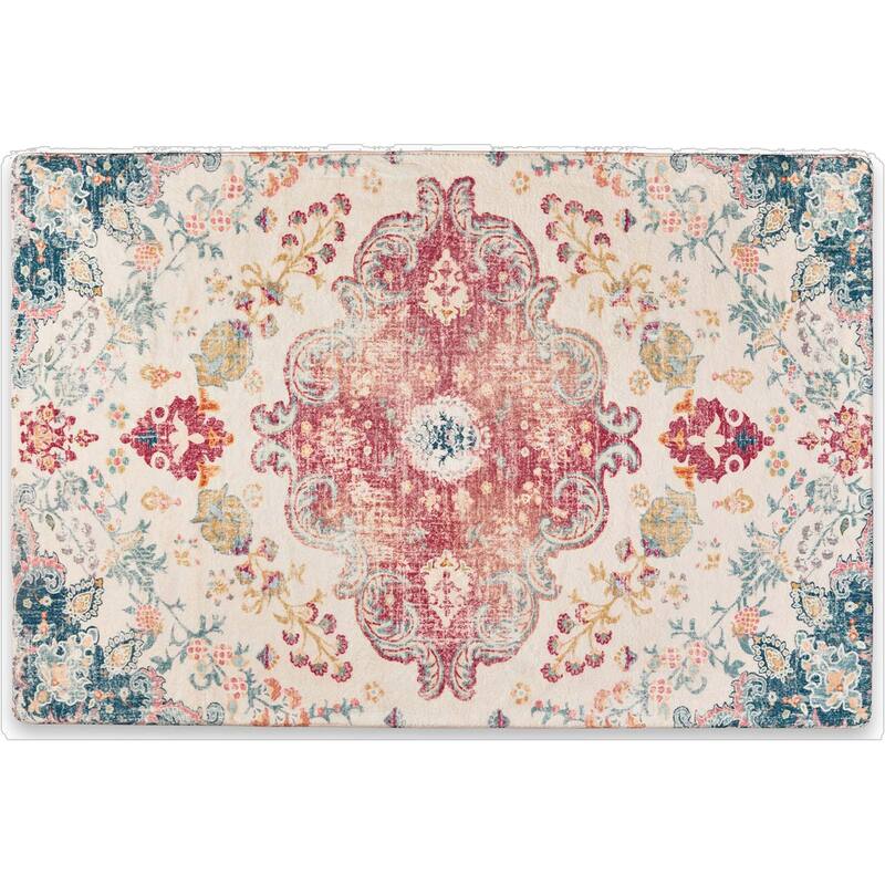 HomeRoots Medallion Traditional Rectangle Area Rug