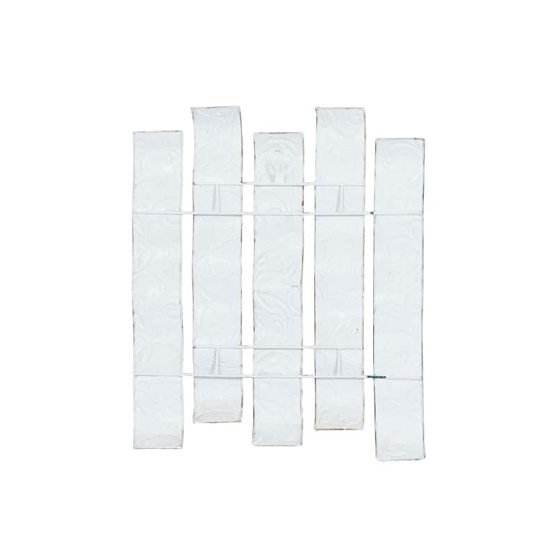 Multi Colored Metal 5 Wavy Panels Abstract Home Wall Decor with Embossed Details