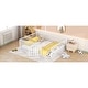 preview thumbnail 4 of 4, White Queen Size Metal Floor Bed Frame with Fence and Door