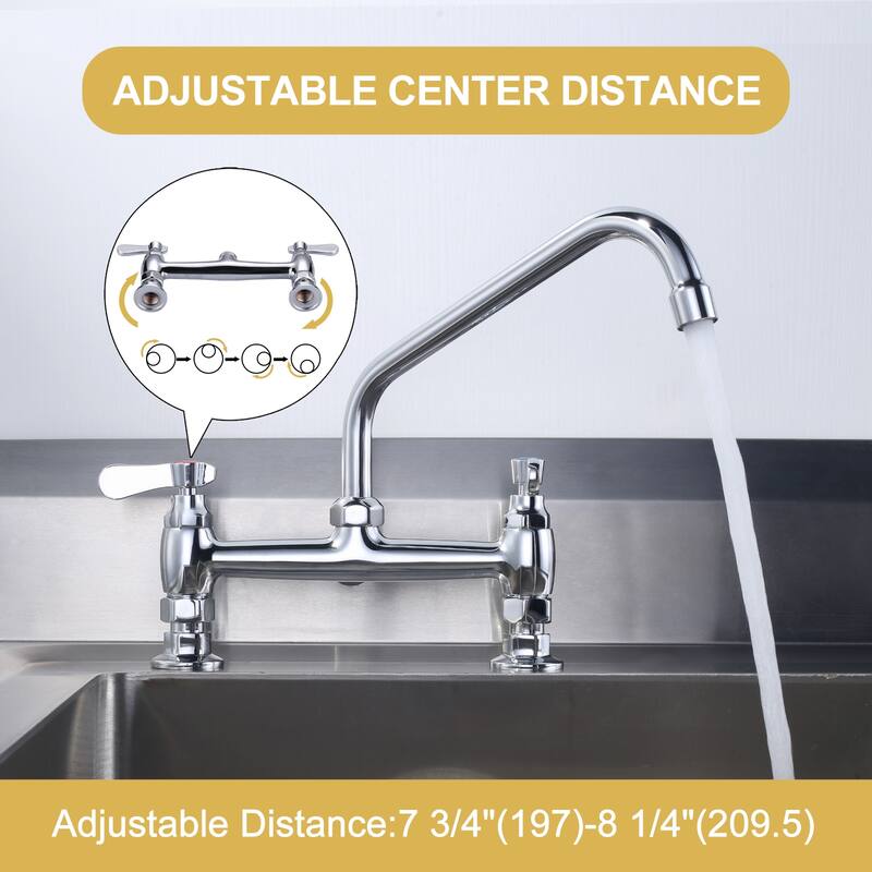 WOWOW Minimalist Bridge-Style Desk-Mounted Dual-Handle Faucet