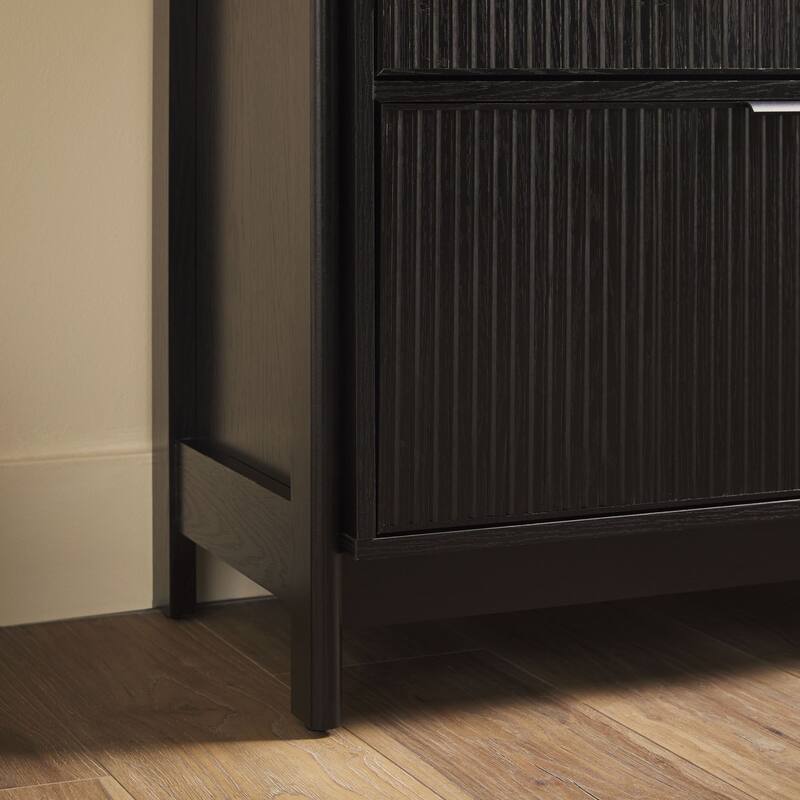 Middlebrook Designs 33" Wide Reeded Bookshelf with Drawers