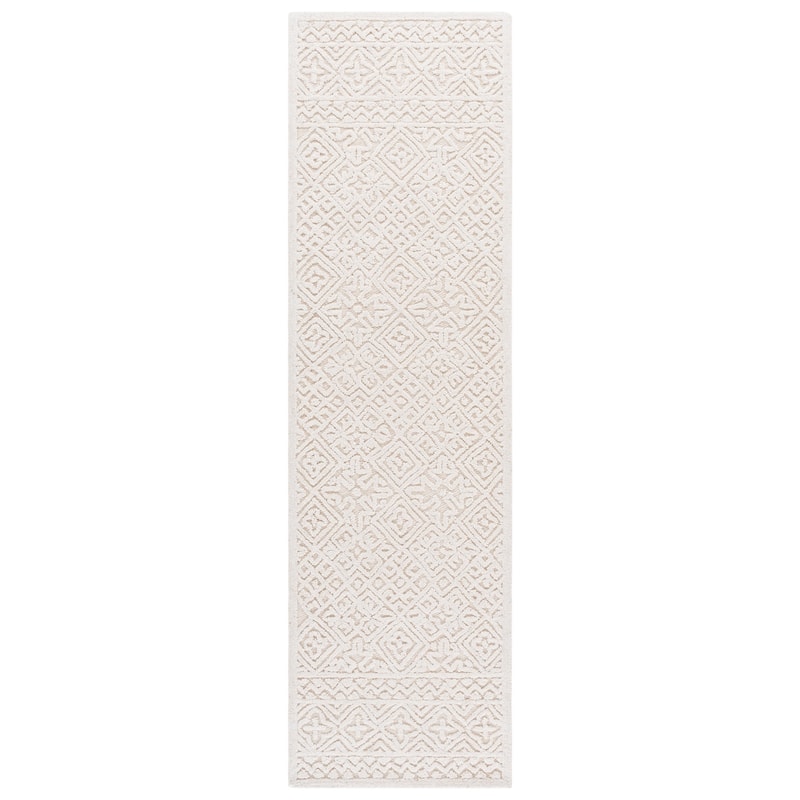 SAFAVIEH Handmade Textural Rachna Wool Rug - 2'3" x 8' Runner - Ivory