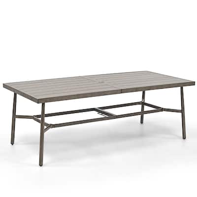 SleekLine Outdoor Aluminum Dining Table with Umbrella Hole