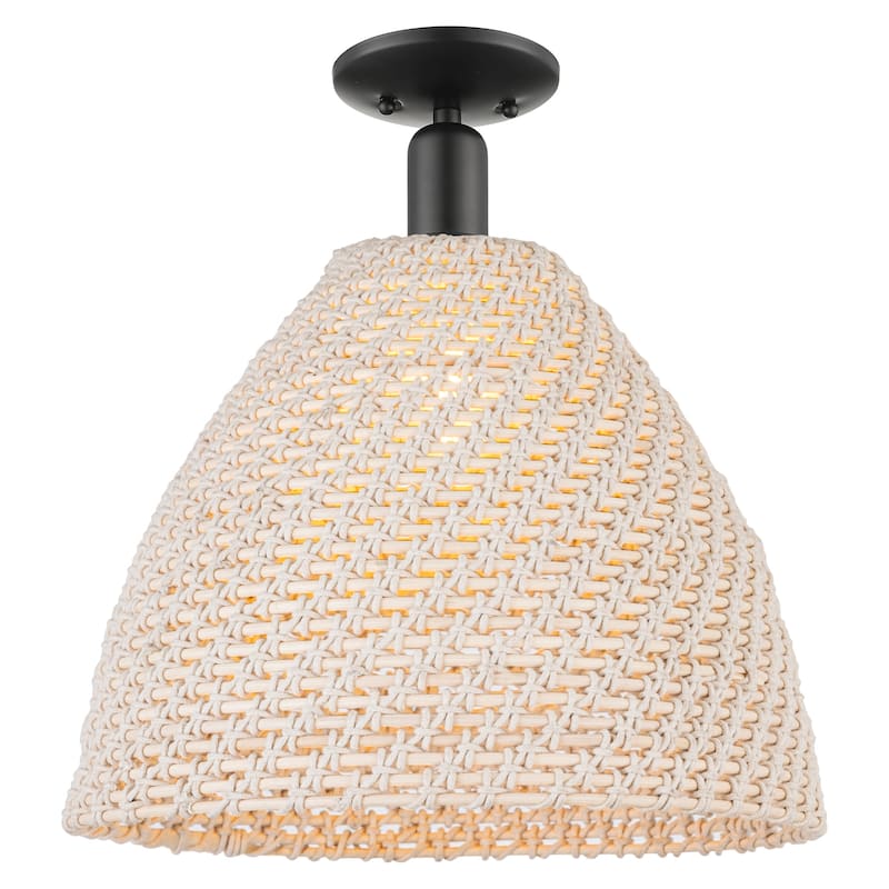 Innovations Lighting 716-1C-NBD-16-NAT Natural Ballston Dome 16" Wide - Matte Black