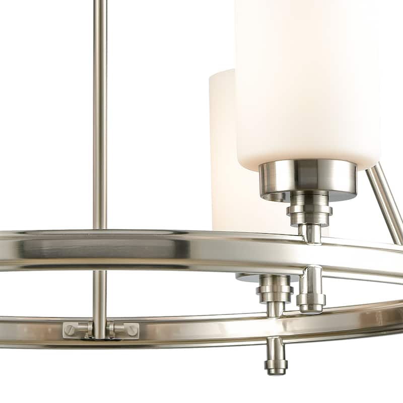 Dawson 25-inch Wide 6-Light Chandelier in Satin Nickel