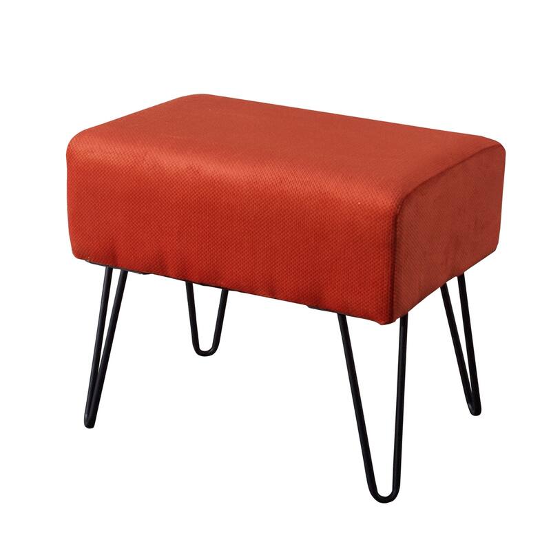 Serenta Milliken Plush Ottoman, 19" x 13" x 17" H