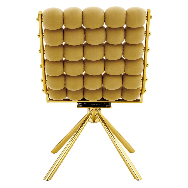 Velvet Accent Dining Chair with Metal Legs Modern Upholstered Armless Chair, Set of 2