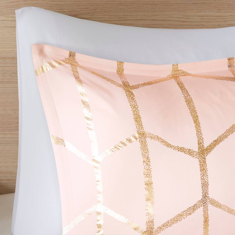 Intelligent Design Khloe Metallic Printed Duvet Cover Set