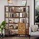 preview thumbnail 3 of 7, 6-Shelf Corner Bookshelf, Vintage Industrial Corner Bookshelf Etagere Bookcase,with storage cabinet