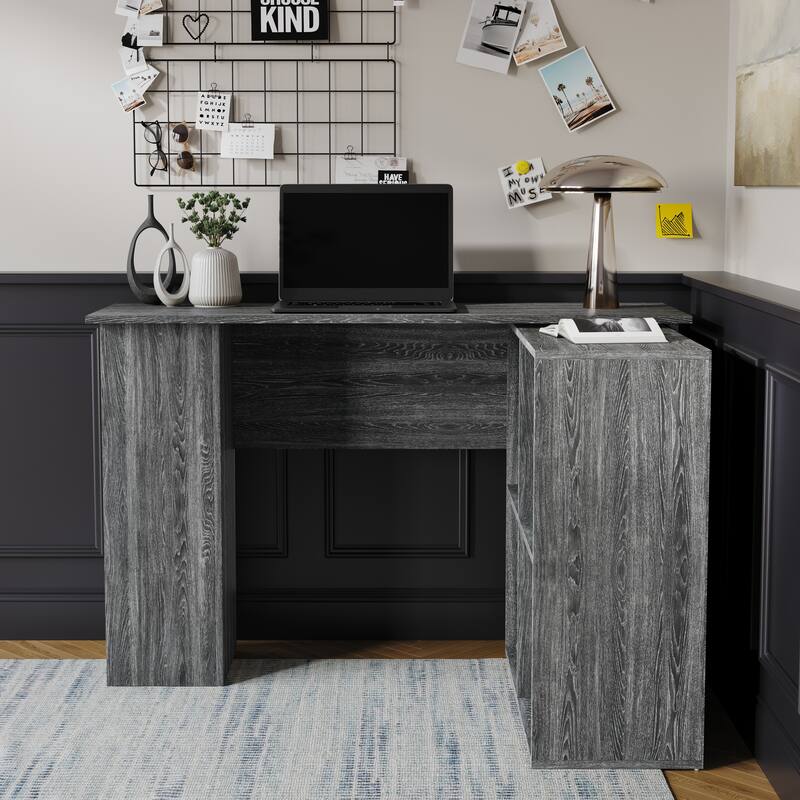 CraftPorch Elegance L-Shape Writing Desk with Cabinet