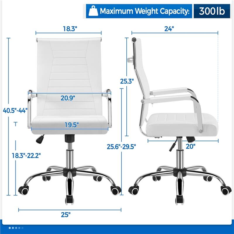 Yaheetech Modern Faux Leather Office Desk Chair with Metal Base - N/A